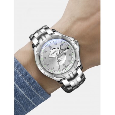 Мужские наручные часы SWISH 5204 (серебристый цифербат, серебристый металлический браслет)