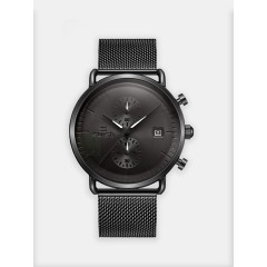 Мужские наручные часы SWISH 0179 (черный, черный стальной браслет)
