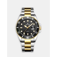Мужские наручные часы JK gk948 (черный циферблат, золотой с серебром браслет)