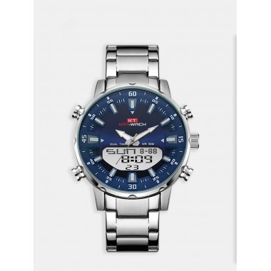 Мужские наручные часы KAT-WACH 1815 (синий циферблат, серебристый браслет)