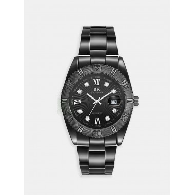 Мужские наручные часы IIK GB918 (черный браслет, черный циферблат)