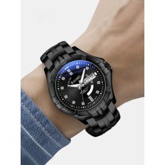 Мужские наручные часы SWISH 5204 (черный цифербат, черный металлический браслет)