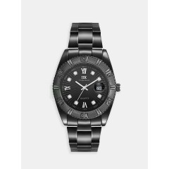 Мужские наручные часы IIK GB918 (черный браслет, черный циферблат)