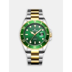 Мужские наручные часы JK gk948 (зеленый циферблат, золотой с серебром браслет)