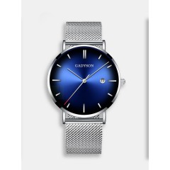 Мужские наручные часы GADYSON А421 (синий циферблат, серебристый металлический браслет)