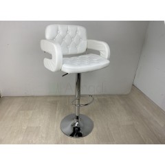 Барный стул с подлокотниками, белый (каретная стяжка)