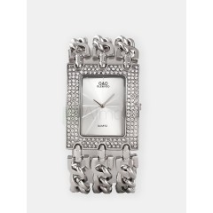 Женские наручные часы G & D  (белый циферблат, серебряный ремешок)