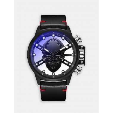 Мужские наручные часы IIK 1021G (черный череп)
