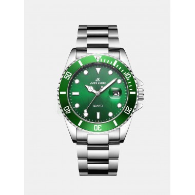 Мужские наручные часы JK gk948 (зеленый циферблат, серебристый браслет)