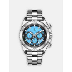 Мужские наручные часы IIK 2007 (серебряный ободок, синий циферблат)