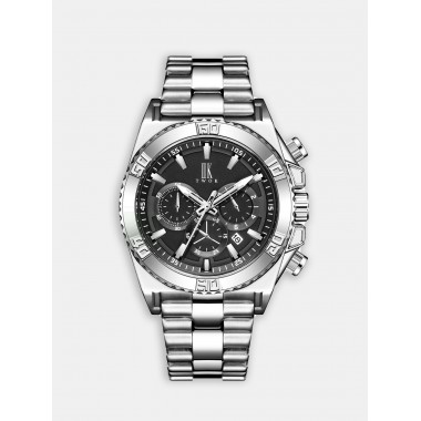 Мужские наручные часы IIK 2007 (серебрянный ободок, черный циферблат)