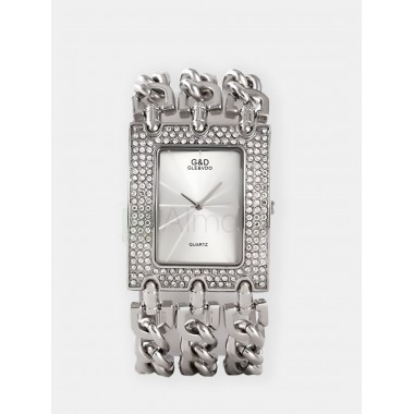 Женские наручные часы G & D  (белый циферблат, серебряный ремешок)