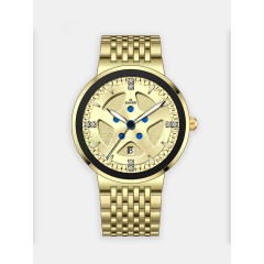 Мужские наручные часы SWISH 0116 (золотой циферблат, золотой стальной браслет)